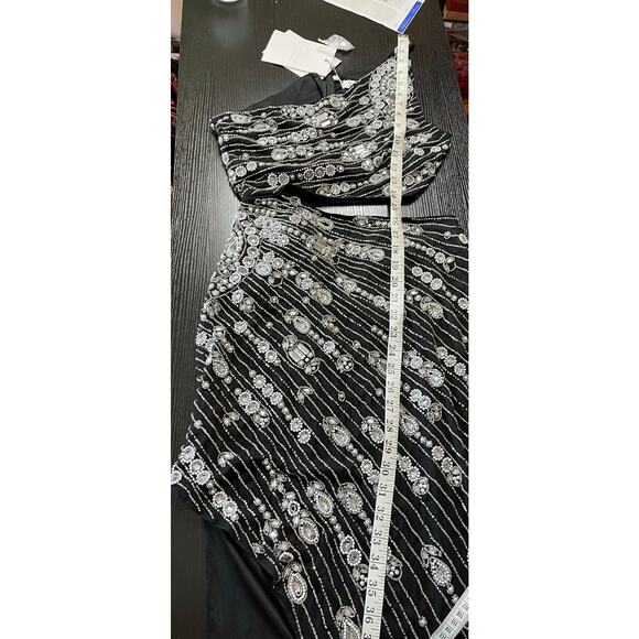 NWT Stunning Mac Duggal Beaded One Shoulder Open Waist Formal/Cocktail Gown - Picture 9 of 10